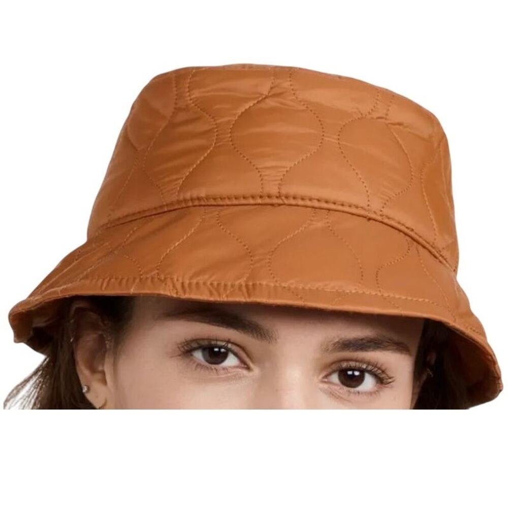 Madewell Warm Coffee Quilted Bucket Hat - Size S/M